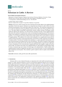 Selenium in Cattle: A Review