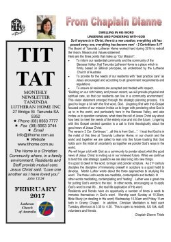 TIT TAT February 2017 - Tanunda Lutheran Home