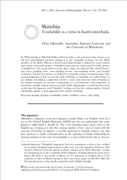 Skinship - HAU: Journal of Ethnographic Theory