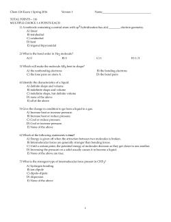 Chem 124 Exam 1 Spring 2016 Version 1