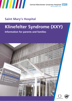 Klinefelter Syndrome (XXY) - Manchester Centre for Genomic