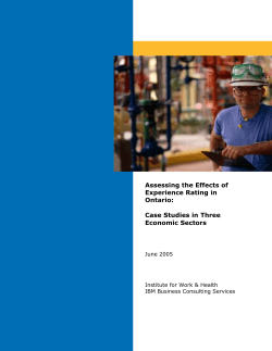 Assessing the Effects of Experience Rating in Ontario