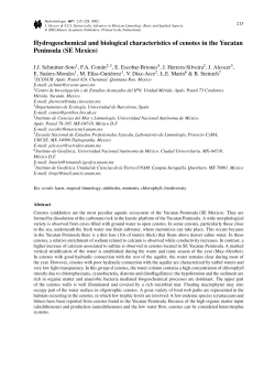 Hydrogeochemical and biological characteristics of cenotes in the