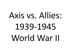 Axis vs. Allies: 1939