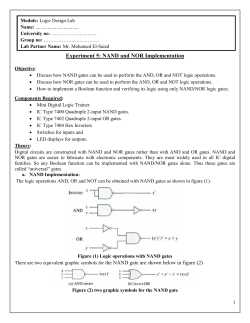Experiment 5: NAND and NOR Implementation