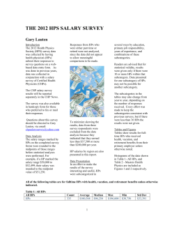 2012 HPS Salary Survey - Health Physics Society
