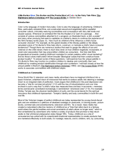 Tim Burton and the Product(ion) - MP: An Online Feminist Journal