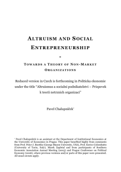 Altruism and Social Entrepreneurship