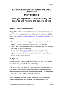 Sunlight exposure: communicating the benefits and risks to