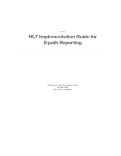 HL7 Implementation Guide for E-path Reporting