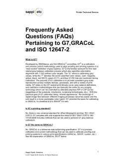 Frequently Asked Questions (FAQs) Pertaining to G7,GRACoL and