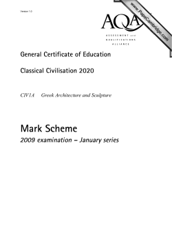 GCE Classical Civilisation Unit 1A - Greek