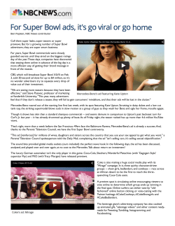 Superbowl Ads, It`s Go Viral or Go Home