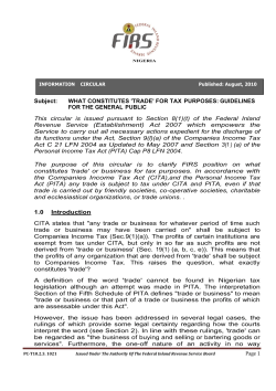 circular on what constitues trade. imd no. pct