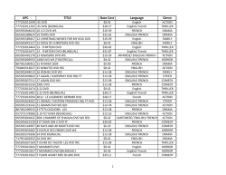 UPC TITLE Base Cost Language Genre