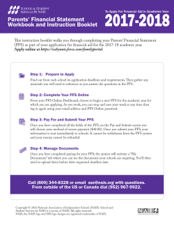 Parents` Financial Statement Workbook and Instruction Booklet