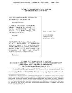 UNITED STATES DISTRICT COURT FOR THE DISTRICT OF