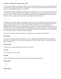 Problem A: Painting, (K Narayan Kumar, CMI) A new university