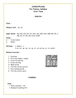 Pre Primary Syllabus