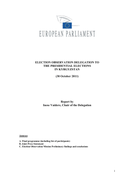 ELECTION OBSERVATION DELEGATION TO THE PRESIDENTIAL