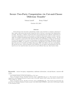 Secure Two-Party Computation via Cut-and