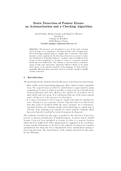 Static Detection of Pointer Errors: an Axiomatisation - INRIA/pop-art