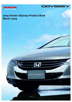 2009 Honda Odyssey Product Book March 2009