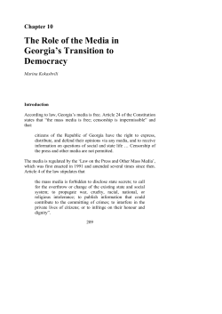 The Role of the Media in Georgia`s Transition to