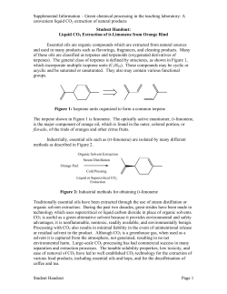 Liquid CO2 Extraction of D-Limonene