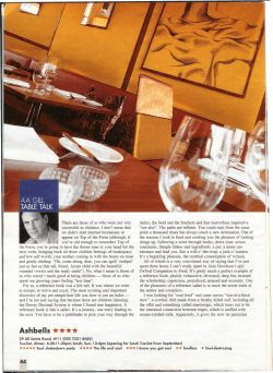 Review of Ashbell`s - James Hemings Foundation