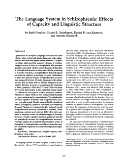 The Language System in Schizophrenia