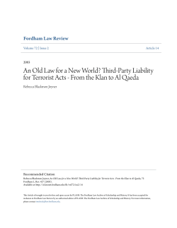 Third-Party Liability for Terrorist Acts