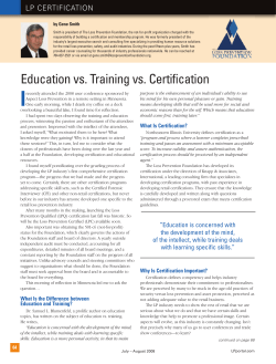 Education vs. Training vs. Certification