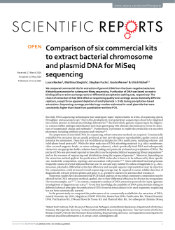 Comparison of six commercial kits to extract bacterial chromosome