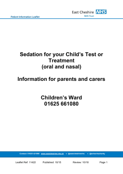 Child sedation - East Cheshire NHS Trust