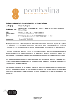 Epigrammatizing lyric - Universidade de Coimbra