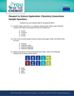 Chemistry Connections Sample Questions