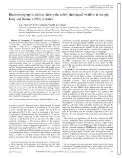 Electromyographic activity during the reflex pharyngeal swallow in