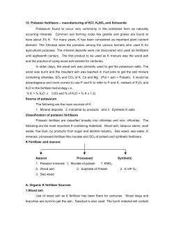 12. Potassic fertilizers &ndash; manufacturing of KCl, K2SO4 and
