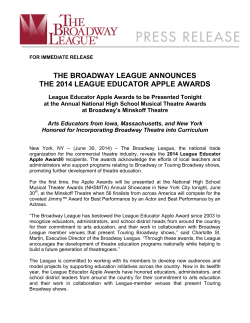 the broadway league announces the 2014 league educator apple