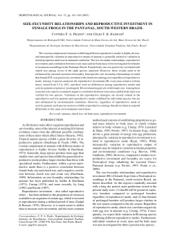 Size-Fecundity Relationships and Reproductive Investment in