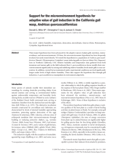 Support for the microenvironment hypothesis for adaptive value of