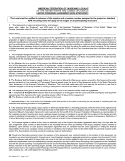 AMERICAN FEDERATION OF MUSICIANS LOCAL47 OF THE