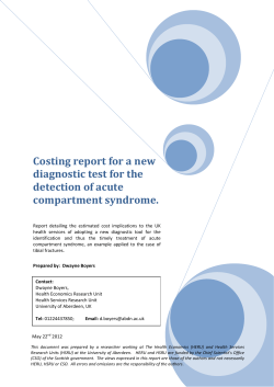 Costing report for a new diagnostic test for the detection of acute