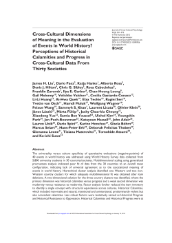 Cross-Cultural Dimensions of Meaning in the Evaluation of Events in
