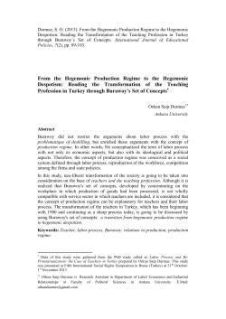 From the Hegemonic Production Regime to the Hegemonic Despotism