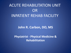 ADMISSIONS TO THE ACUTE REHABILITATION UNIT