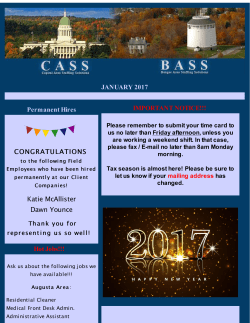 IMPORTANT NOTICE!!! - Bangor Area Staffing Solutions