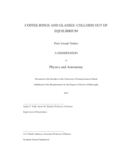 COFFEE-RINGS AND GLASSES: COLLOIDS OUT