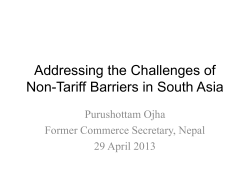 Non-tariff barriers in South Asia and
